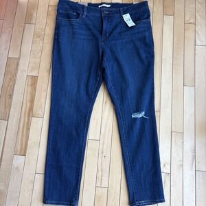 NWT Levi's 311 Shaping Skinny Jeans Women's Size 34Wx30L  Dark Wash Distressed